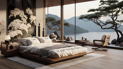 Foto op Plexiglas A minimalist room inspired by the Japanese aesthetic  © Asep