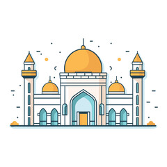 mosque or masjid vector illustration clipart sticker vector png for milad un nabi or ramdan eid mubarak