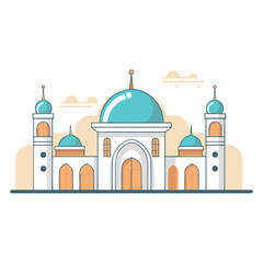 mosque or masjid vector illustration clipart sticker vector png for milad un nabi or ramdan eid mubarak