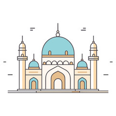 mosque or masjid vector illustration clipart sticker vector png for milad un nabi or ramdan eid mubarak