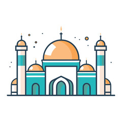mosque or masjid vector illustration clipart sticker vector png for milad un nabi or ramdan eid mubarak