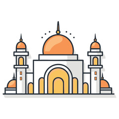 mosque or masjid vector illustration clipart sticker vector png for milad un nabi or ramdan eid mubarak