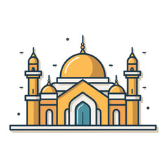 mosque or masjid vector illustration clipart sticker vector png for milad un nabi or ramdan eid mubarak