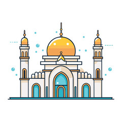 mosque or masjid vector illustration clipart sticker vector png for milad un nabi or ramdan eid mubarak
