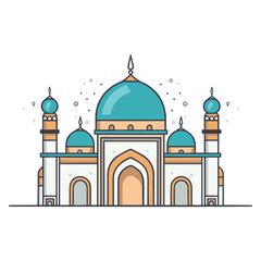 mosque or masjid vector illustration clipart sticker vector png for milad un nabi or ramdan eid mubarak