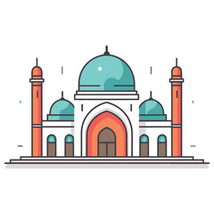 Fototapeta na wymiar mosque or masjid vector illustration clipart sticker vector png for milad un nabi or ramdan eid mubarak