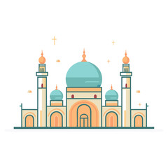 mosque or masjid vector illustration clipart sticker vector png for milad un nabi or ramdan eid mubarak