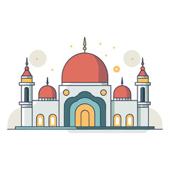 mosque or masjid vector illustration clipart sticker vector png for milad un nabi or ramdan eid mubarak