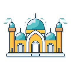 mosque or masjid vector illustration clipart sticker vector png for milad un nabi or ramdan eid mubarak