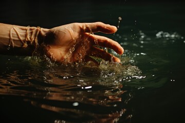 Aquatic Connection: Discovering Serenity as Your Hand Meets the Ripples of Water