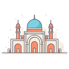 mosque or masjid vector illustration clipart sticker vector png for milad un nabi or ramdan eid mubarak