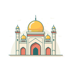 mosque or masjid vector illustration clipart sticker vector png for milad un nabi or ramdan eid mubarak