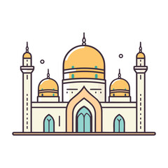 mosque or masjid vector illustration clipart sticker vector png for milad un nabi or ramdan eid mubarak