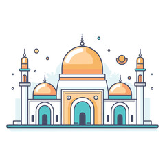 mosque or masjid vector illustration clipart sticker vector png for milad un nabi or ramdan eid mubarak