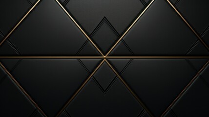 Black leather with golden lines luxury background created with Generative AI