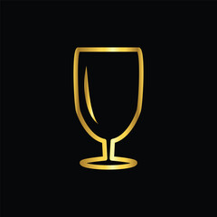 gold color wine glass icon, vector, template, logo, trendy, collection, flat, design
