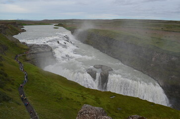 Cascade Gullfoss islande vue de haut