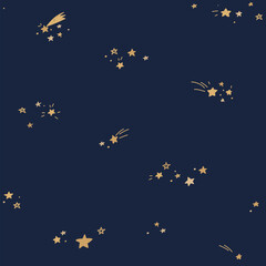 Seamless pattern. Illustration of the night stars sky