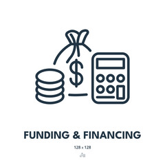 Funding and Financing Icon. Investment, Profit, Fund. Editable Stroke. Simple Vector Icon