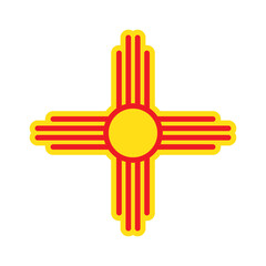 Native Americans sun Zia symbol. Isolated vector icon