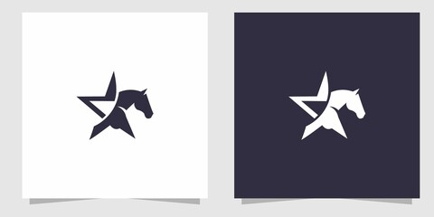 horse with star logo design