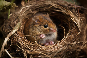 a mouse in the nest