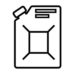 Fuel can line icon. Petrol can tank fuel container. Vector illustration isolated on white background