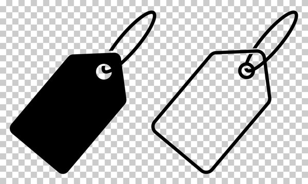 Price tag icons set. Flat and line art style. Vector illustration isolated on transparent background