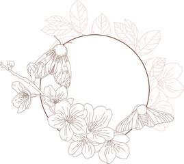 Floral Frame with Butterflies