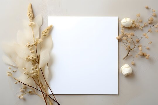 White Invitation Card Mockup