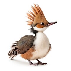 Obraz premium Hooded merganser bird isolated on white.