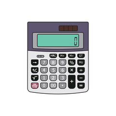 Kids drawing Cartoon Vector illustration calculator Isolated on White Background	