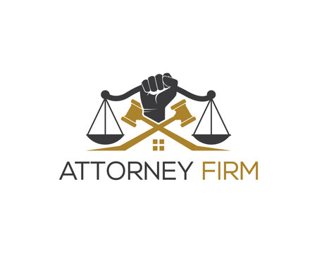 Premium justice law firm  logo design. Abstract law firm vector illustration. Law office with scales of justice. Law firm design inspiration. attorney at law simple logo.  Ai, EPS, SVG file