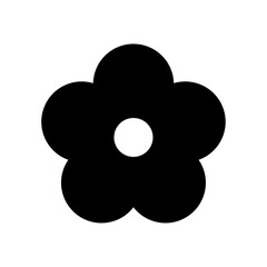 Fototapeta na wymiar Flower black icon. Stylized flower isolated on white background.