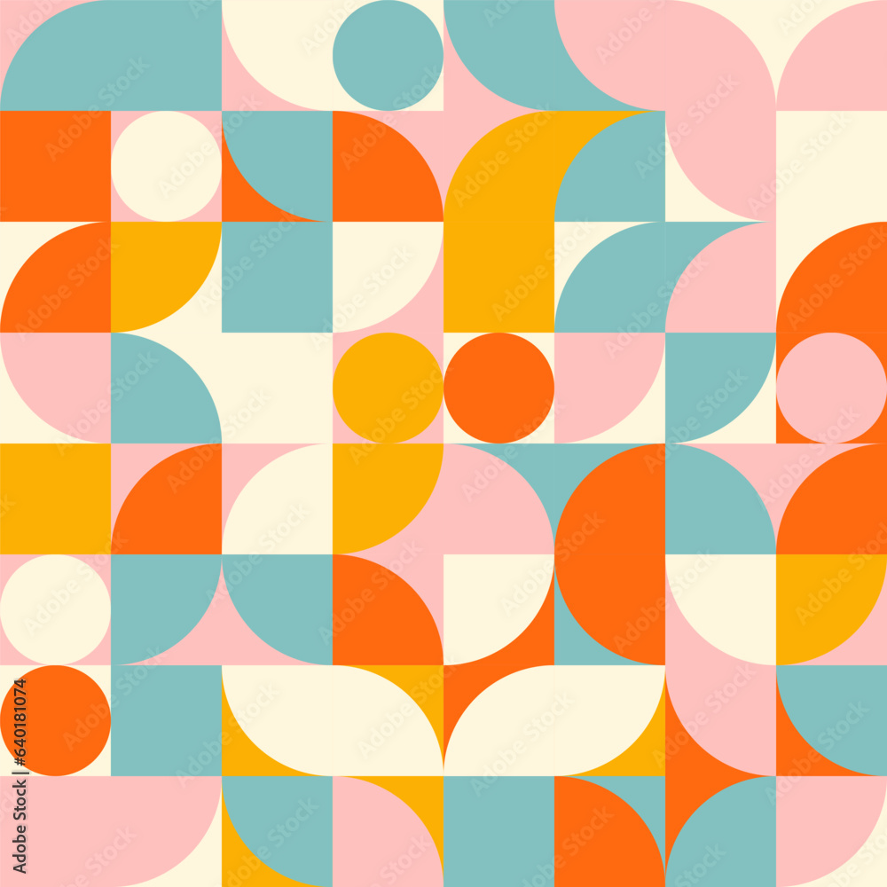 Aufkleber retro geometric aesthetics. bauhaus and avant-garde inspired vector background with abstract simple 