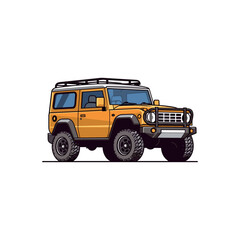 Off road vehicle, car, jeep flat vector isolated on white