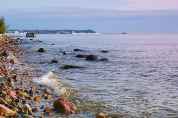 linia brzegowa, pejzaż morski, brzeg, wybrzeże plaży, krajobraz, scena, horyzont, woda, sceneria, widok, lato, podróż, natura, piękny, zachód słońca, © Piotr