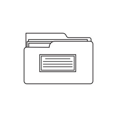 Hand drawn Kids drawing Cartoon Vector illustration file folder icon Isolated on White Background