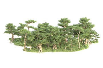 Landscape isolated on transparent background 3d rendering illustration