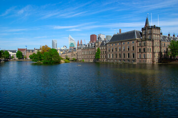 Panoramic landscape view in the city centre of The Hague