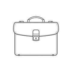 Hand drawn Kids drawing Cartoon Vector illustration leather briefcases icon Isolated on White Background