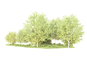 Landscape isolated on transparent background. 3d rendering - illustration
