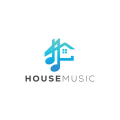 Music House Logo Design Template
