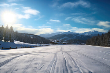 Fototapeta na wymiar Powder Paradise: Alpine Ski Run