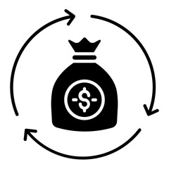 Cash Flow Glyph Icon