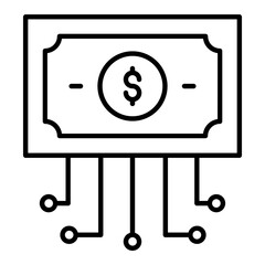 Cash Flow Outline Icon