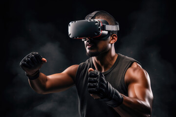Fototapeta na wymiar Digital Gladiator in VR