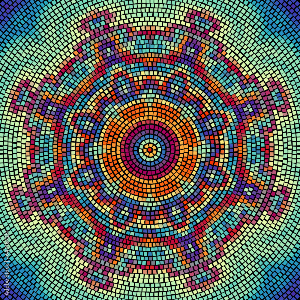Aufkleber vector seamless mosaic art pattern. art background. mandala image