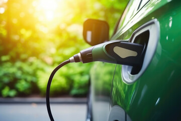 Eco-Friendly Transportation: EV Charging in a Serene Forest