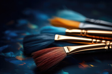 Fototapeta premium Artistic Brush Bristles Close-Up